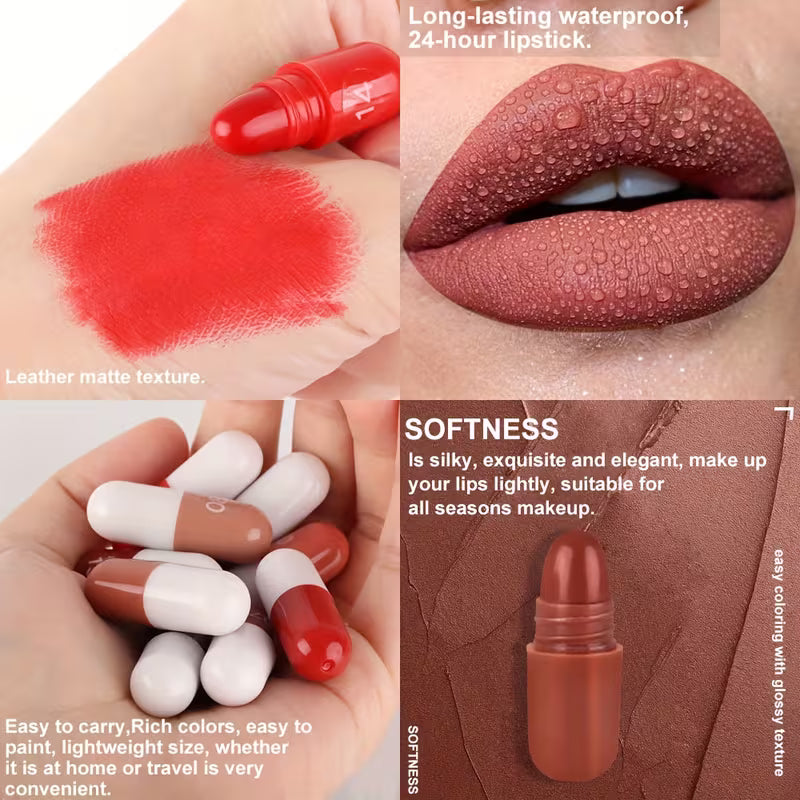 18pcs Mini Capsule Lipstick Set – Matte Long-Lasting Lip Gloss Collection