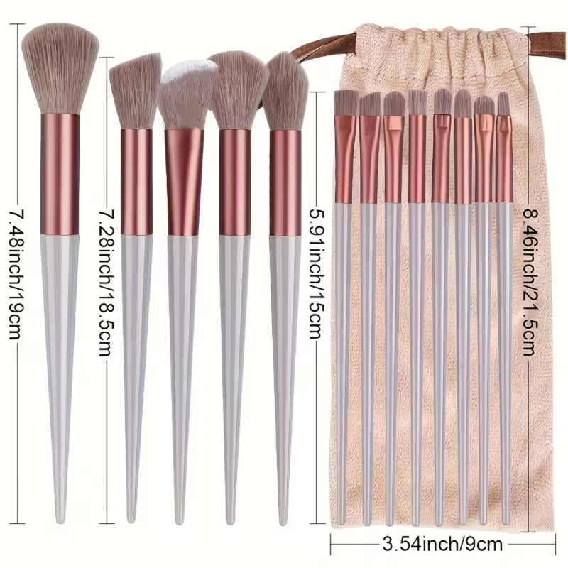 19-Piece Makeup Brush Set – Professional Soft Brushes with Sponge & Powder Tools