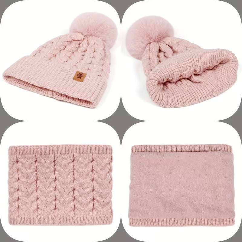 3-Piece Winter Thermal Set – Hat, Scarf & Gloves Warm Knit Outfit