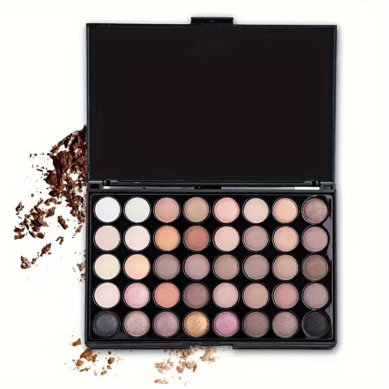 40-Color Eyeshadow Palette – Matte, Shimmer & Earth Tone Makeup Kit