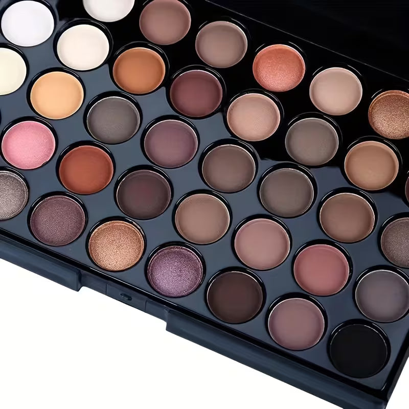 40-Color Eyeshadow Palette – Matte, Shimmer & Earth Tone Makeup Kit