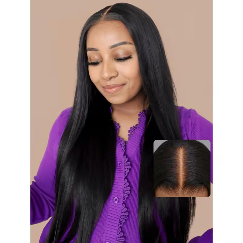 Pre-Cut HD Lace Glueless Wig – 4x4 Straight Human Hair | Natural Hairline