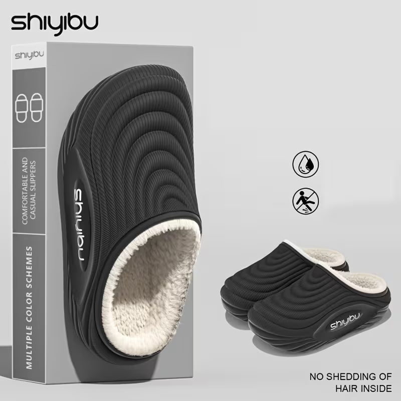 Warm Plush Winter Slippers – Thick Sole Cozy Indoor & Outdoor House Shoes