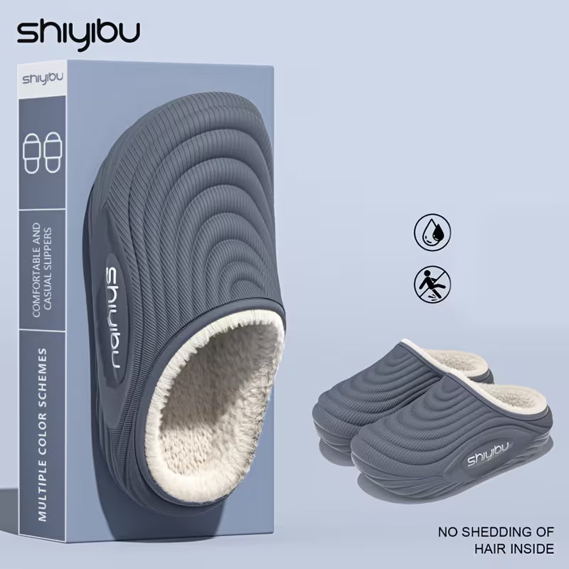 Warm Plush Winter Slippers – Thick Sole Cozy Indoor & Outdoor House Shoes