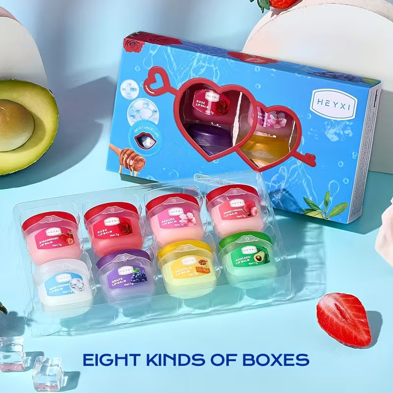 8pcs Moisturizing Lip Balm Set – Hydrating, Smooth & Anti-Chap Care
