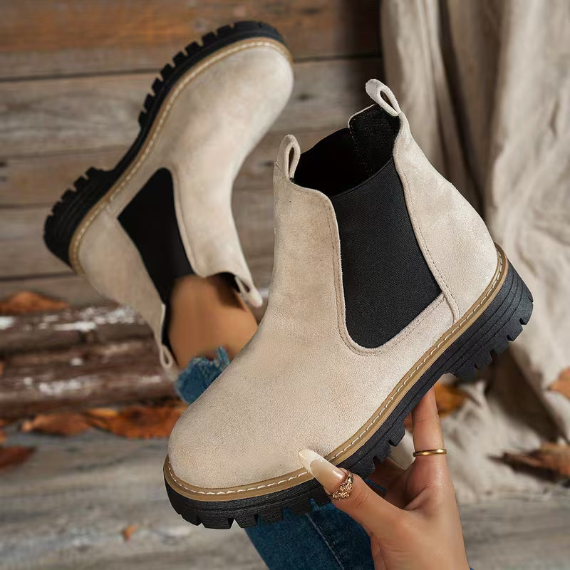 Women’s Chunky Heel Ankle Boots – Stylish Winter Short Boots