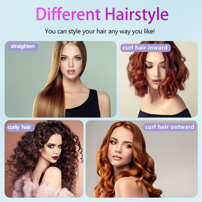 Cordless Hair Straightener Brush – Fast Heat USB Rechargeable Anti-Scald Comb