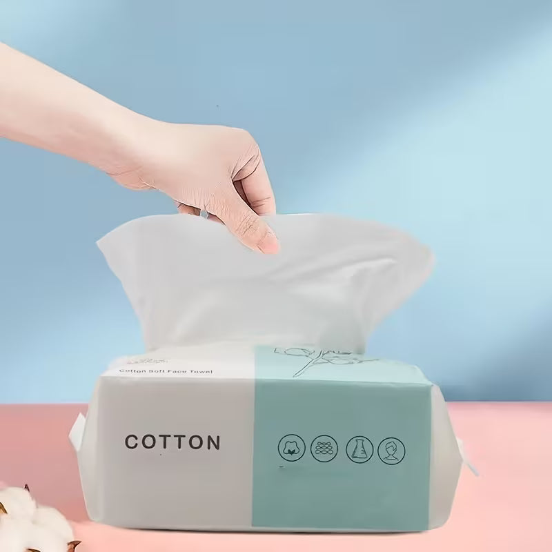 100pcs Ultra Soft Disposable Face Towels – Makeup Removal & Skincare Wipes