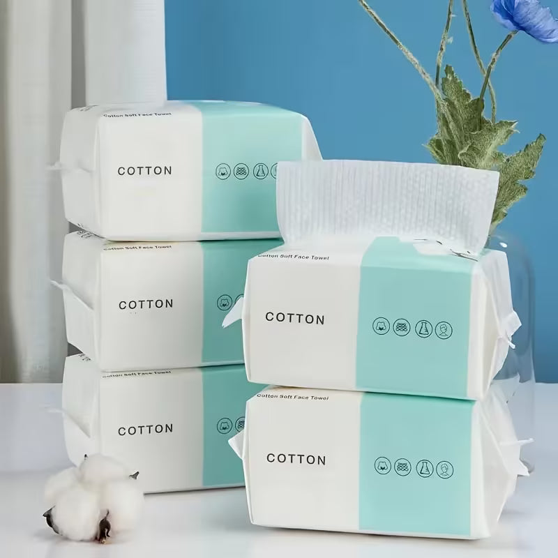 100pcs Ultra Soft Disposable Face Towels – Makeup Removal & Skincare Wipes