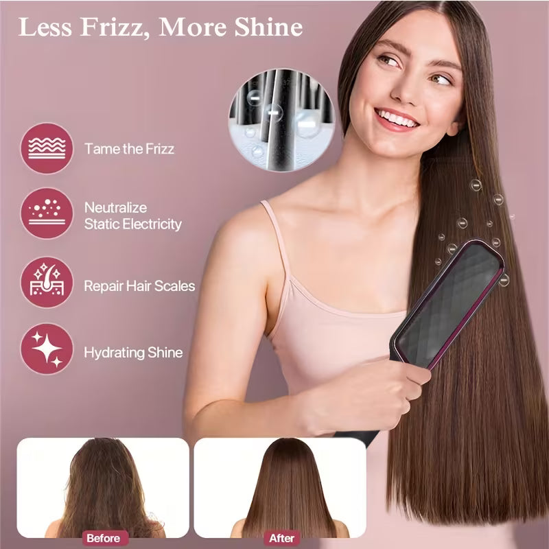 2-in-1 Hair Straightening Comb – Wet & Dry Use | Anti-Frizz Styling Tool