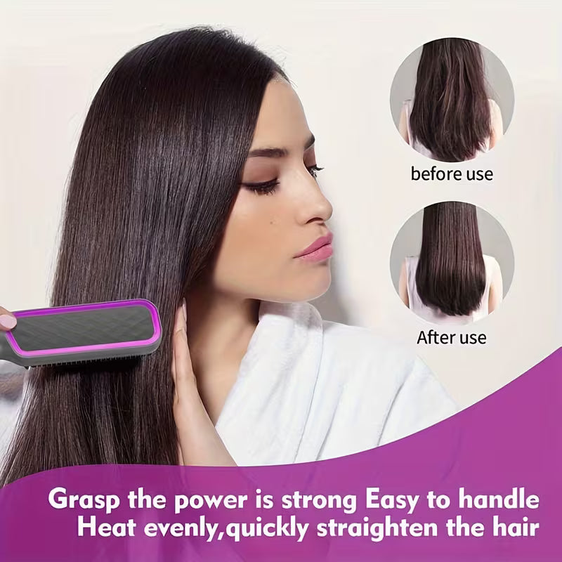 2-in-1 Hair Straightening Comb – Wet & Dry Use | Anti-Frizz Styling Tool