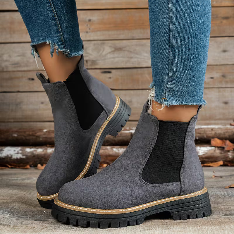 Women’s Chunky Heel Ankle Boots – Stylish Winter Short Boots