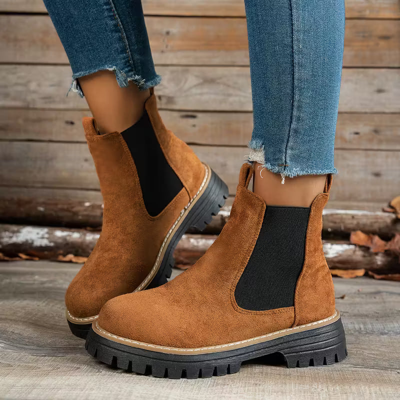 Women’s Chunky Heel Ankle Boots – Stylish Winter Short Boots