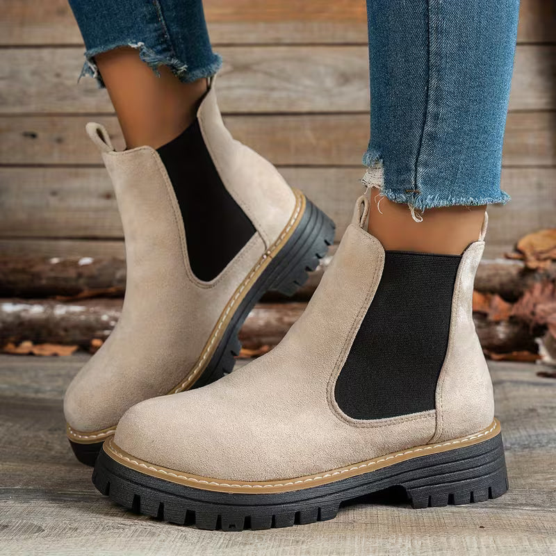 Women’s Chunky Heel Ankle Boots – Stylish Winter Short Boots
