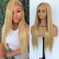 28” Golden Straight Lace Front Wig – Glueless & Heat-Resistant (Pre-Plucked)