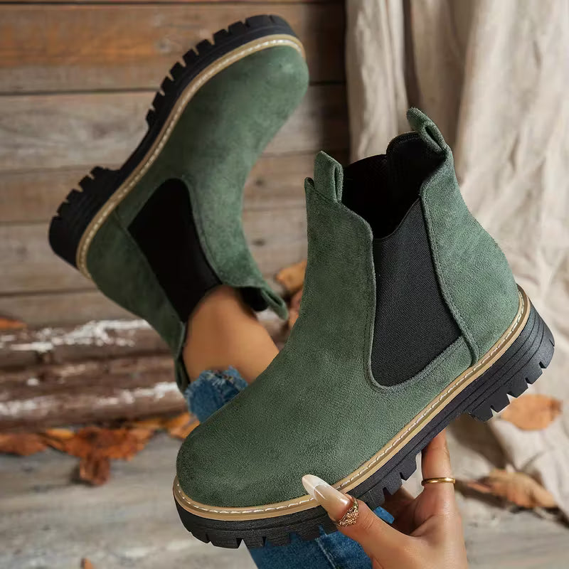 Women’s Chunky Heel Ankle Boots – Stylish Winter Short Boots