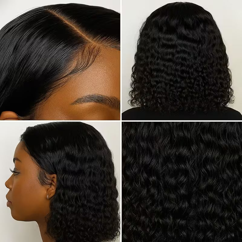 Deep Wave Glueless Lace Front Wig – Highlight Brown Blend