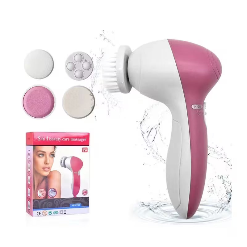 5-in-1 Electric Facial Cleansing Brush – Deep Clean & Exfoliating Skincare Device