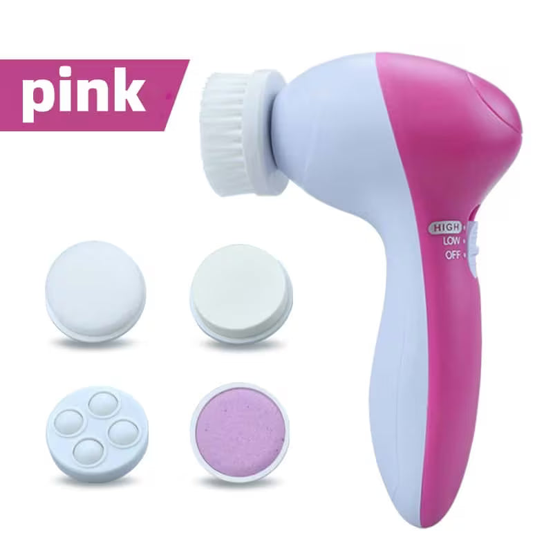 5-in-1 Electric Facial Cleansing Brush – Deep Clean & Exfoliating Skincare Device