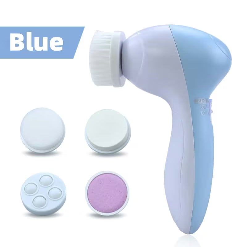 5-in-1 Electric Facial Cleansing Brush – Deep Clean & Exfoliating Skincare Device
