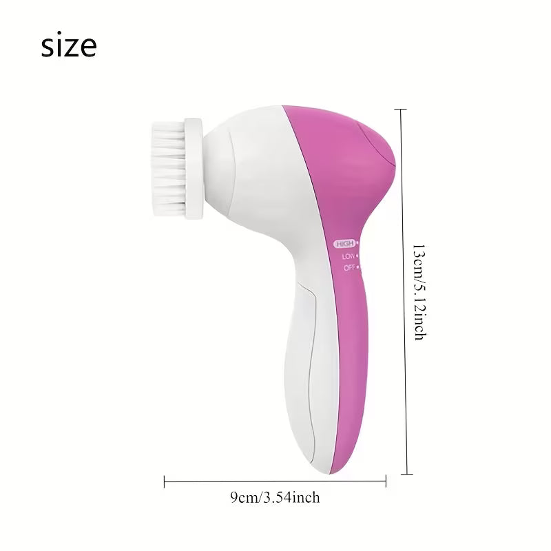 5-in-1 Electric Facial Cleansing Brush – Deep Clean & Exfoliating Skincare Device
