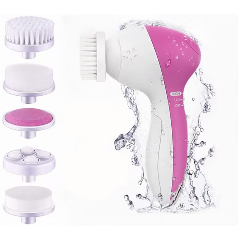 5-in-1 Electric Facial Cleansing Brush – Deep Clean & Exfoliating Skincare Device