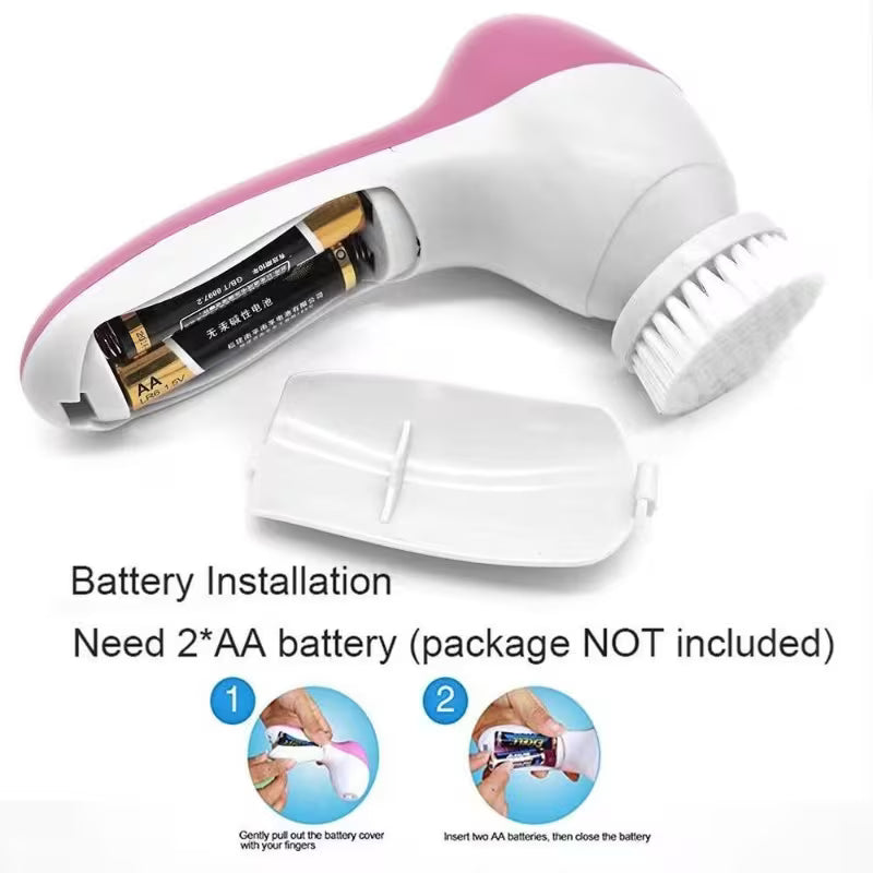 5-in-1 Electric Facial Cleansing Brush – Deep Clean & Exfoliating Skincare Device