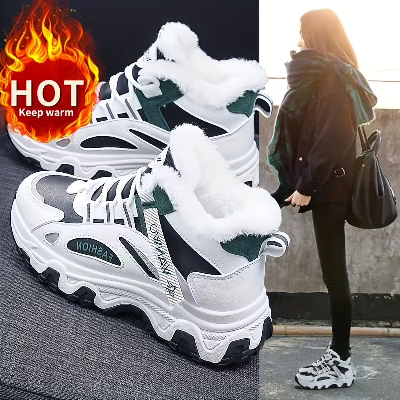 Women’s Winter Snow Boots – Plush-Lined High-Top Thick Sole Non-Slip Shoes