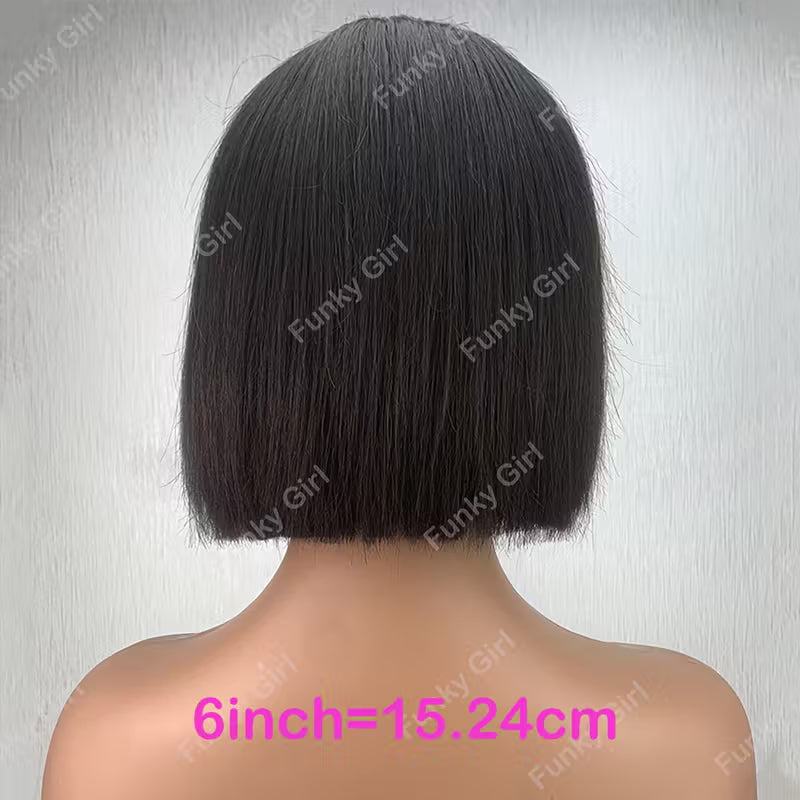 Short Bob Human Hair Wig with Bangs – Glueless & Beginner Friendly (150% Density)