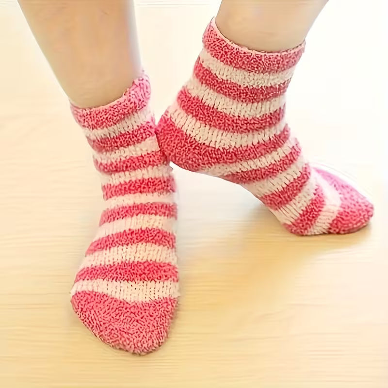 6-Pack Warm Coral Fleece Socks – Thick Winter Home & Sleeping Socks