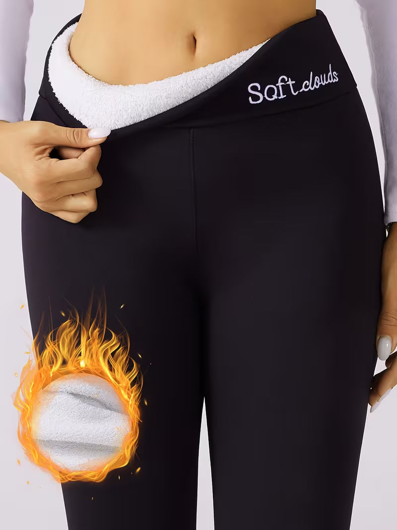 Plush-Lined Winter High-Waisted Leggings – Warm Thick Thermal Pants