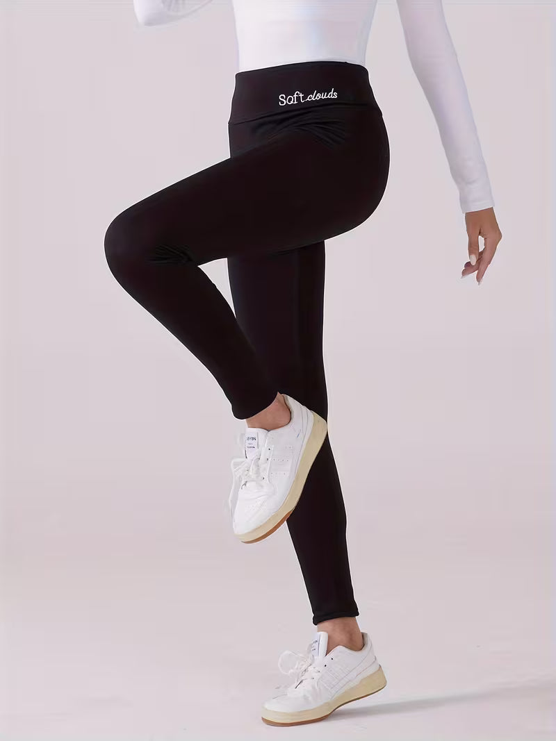 Plush-Lined Winter High-Waisted Leggings – Warm Thick Thermal Pants