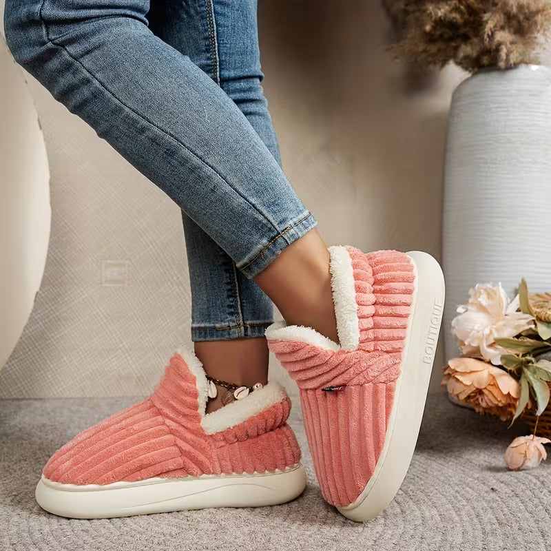 Women’s Warm Plush Winter Slippers – Soft Non-Slip Fleece Home Boots