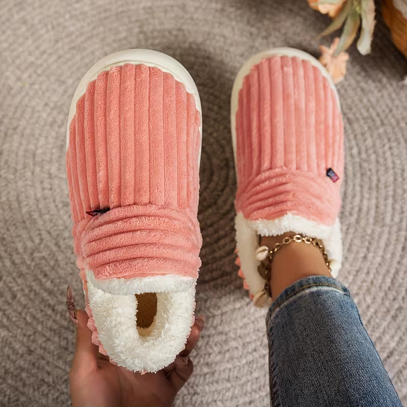 Women’s Warm Plush Winter Slippers – Soft Non-Slip Fleece Home Boots