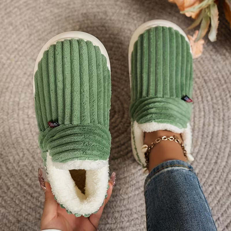 Women’s Warm Plush Winter Slippers – Soft Non-Slip Fleece Home Boots