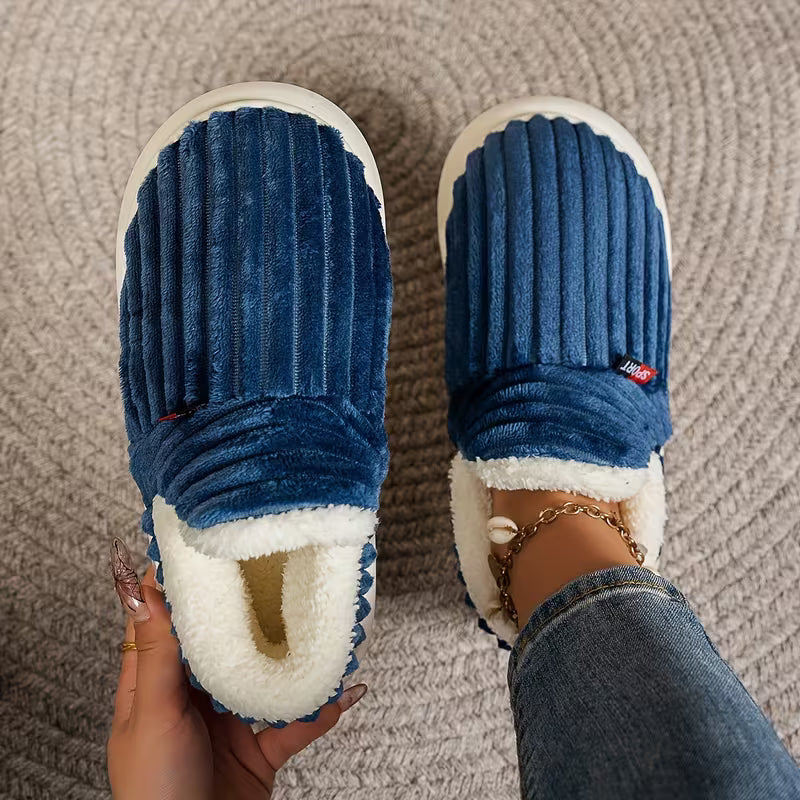 Women’s Warm Plush Winter Slippers – Soft Non-Slip Fleece Home Boots