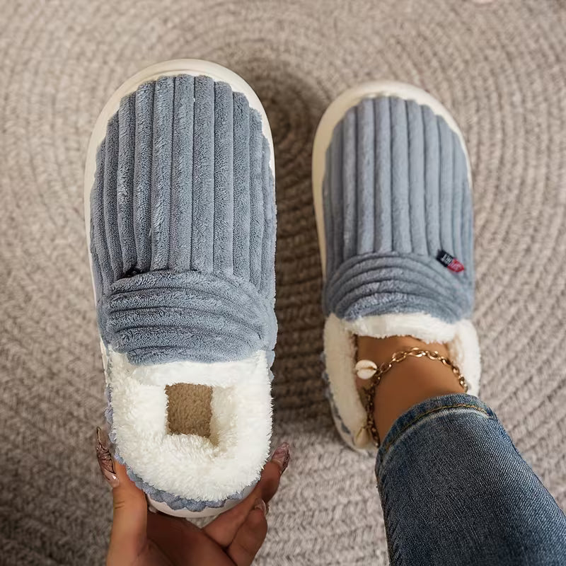 Women’s Warm Plush Winter Slippers – Soft Non-Slip Fleece Home Boots