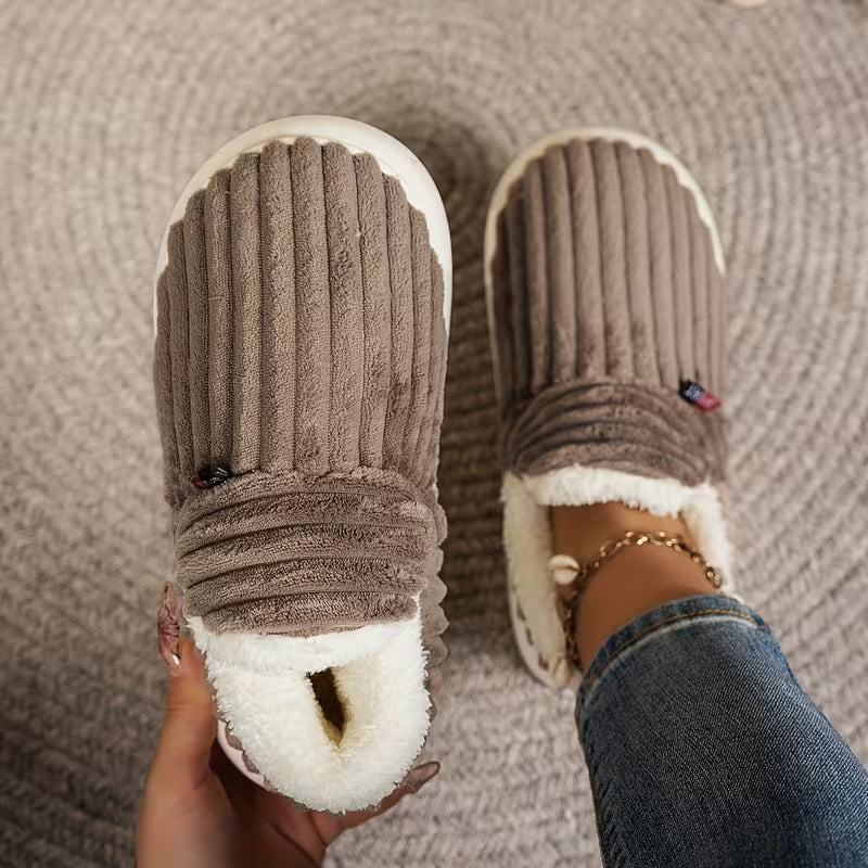 Women’s Warm Plush Winter Slippers – Soft Non-Slip Fleece Home Boots