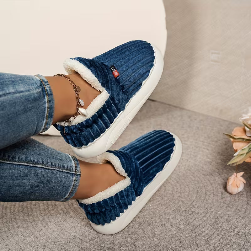 Women’s Warm Plush Winter Slippers – Soft Non-Slip Fleece Home Boots