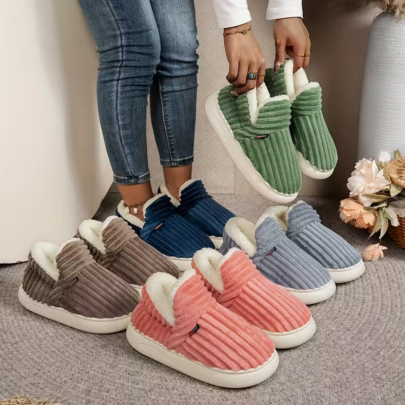 Women’s Warm Plush Winter Slippers – Soft Non-Slip Fleece Home Boots