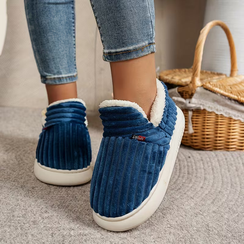 Women’s Warm Plush Winter Slippers – Soft Non-Slip Fleece Home Boots