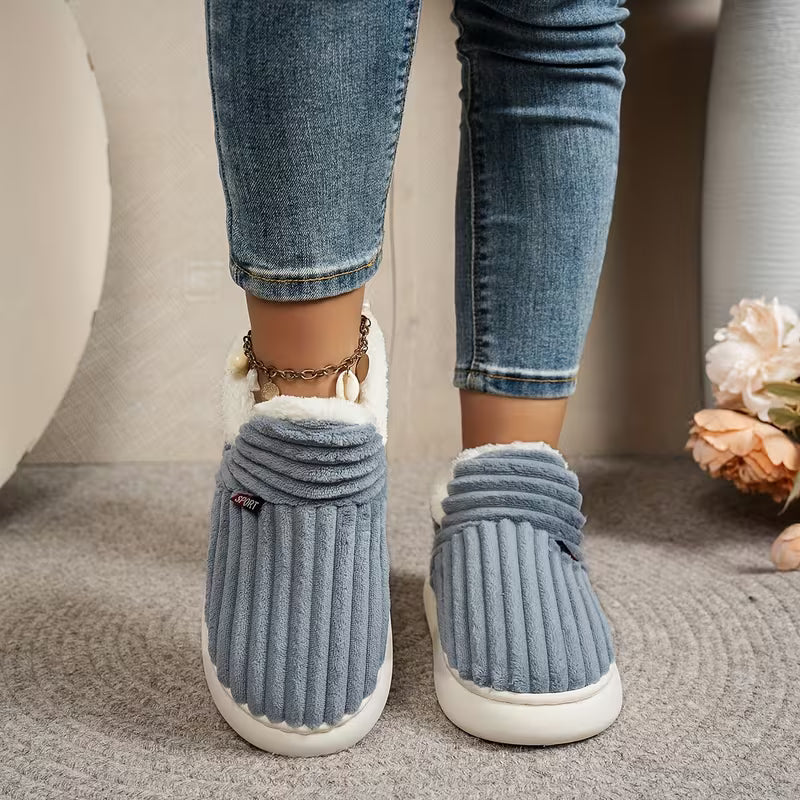 Women’s Warm Plush Winter Slippers – Soft Non-Slip Fleece Home Boots