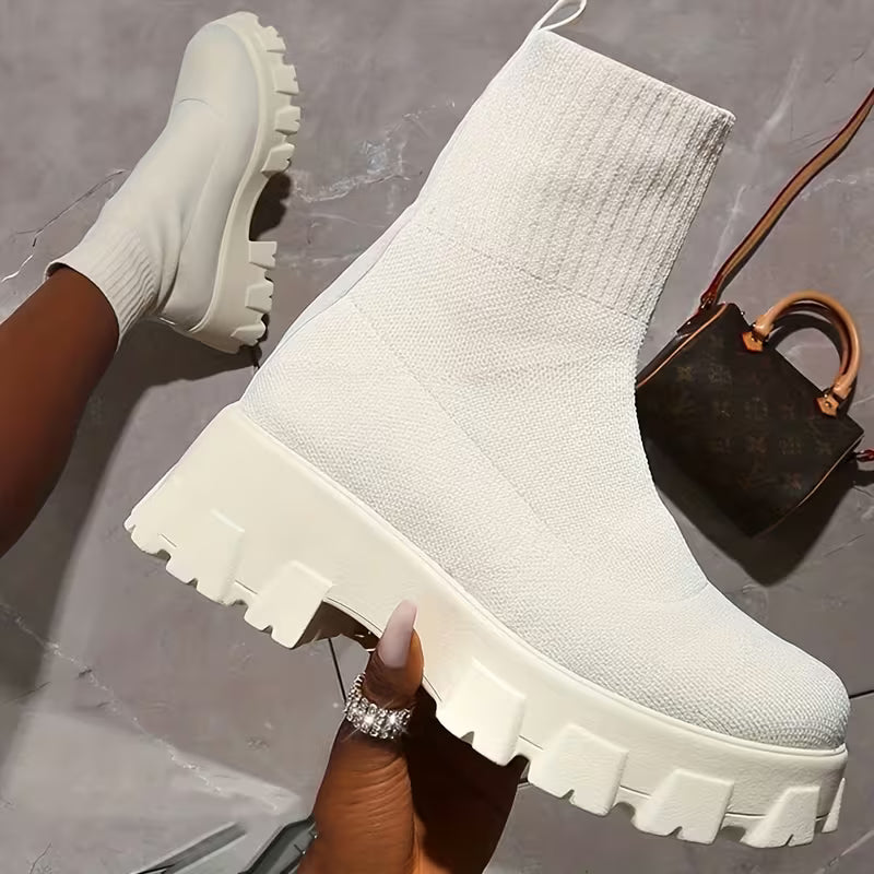 Women’s Casual Fashion Boots – Soft Slip-On Non-Slip Outdoor Ankle Boots