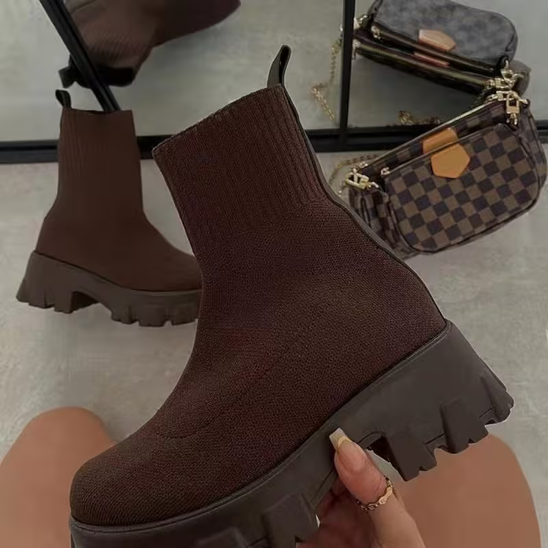 Women’s Casual Fashion Boots – Soft Slip-On Non-Slip Outdoor Ankle Boots