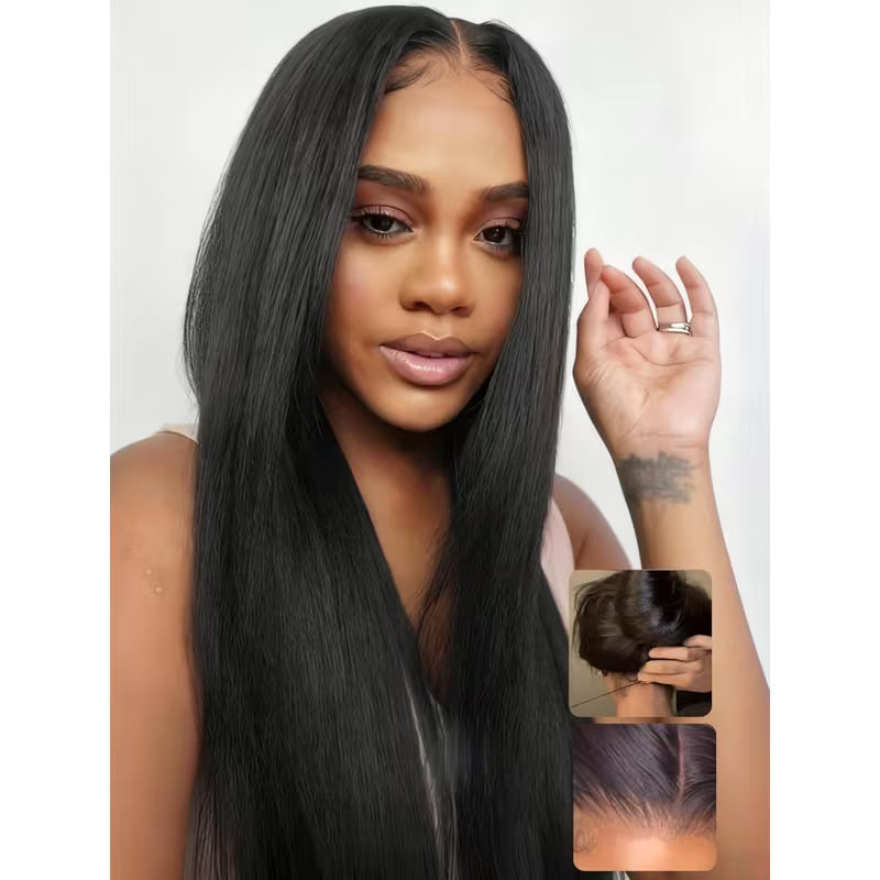 Pre-Cut HD Lace Glueless Wig – 4x4 Straight Human Hair | Natural Hairline