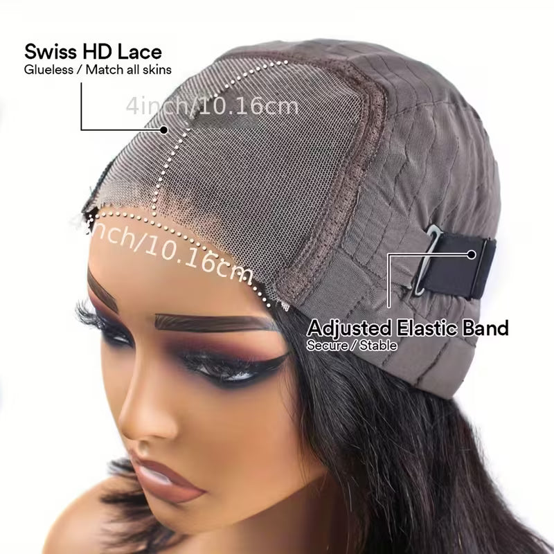 Pre-Cut HD Lace Glueless Wig – 4x4 Straight Human Hair | Natural Hairline