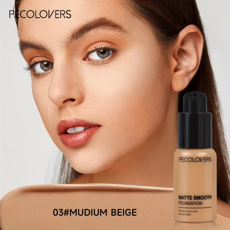 Full Coverage Liquid Foundation – Waterproof, Oil Control & Brightening