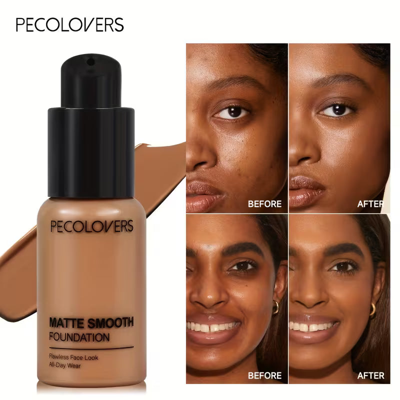 Full Coverage Liquid Foundation – Waterproof, Oil Control & Brightening